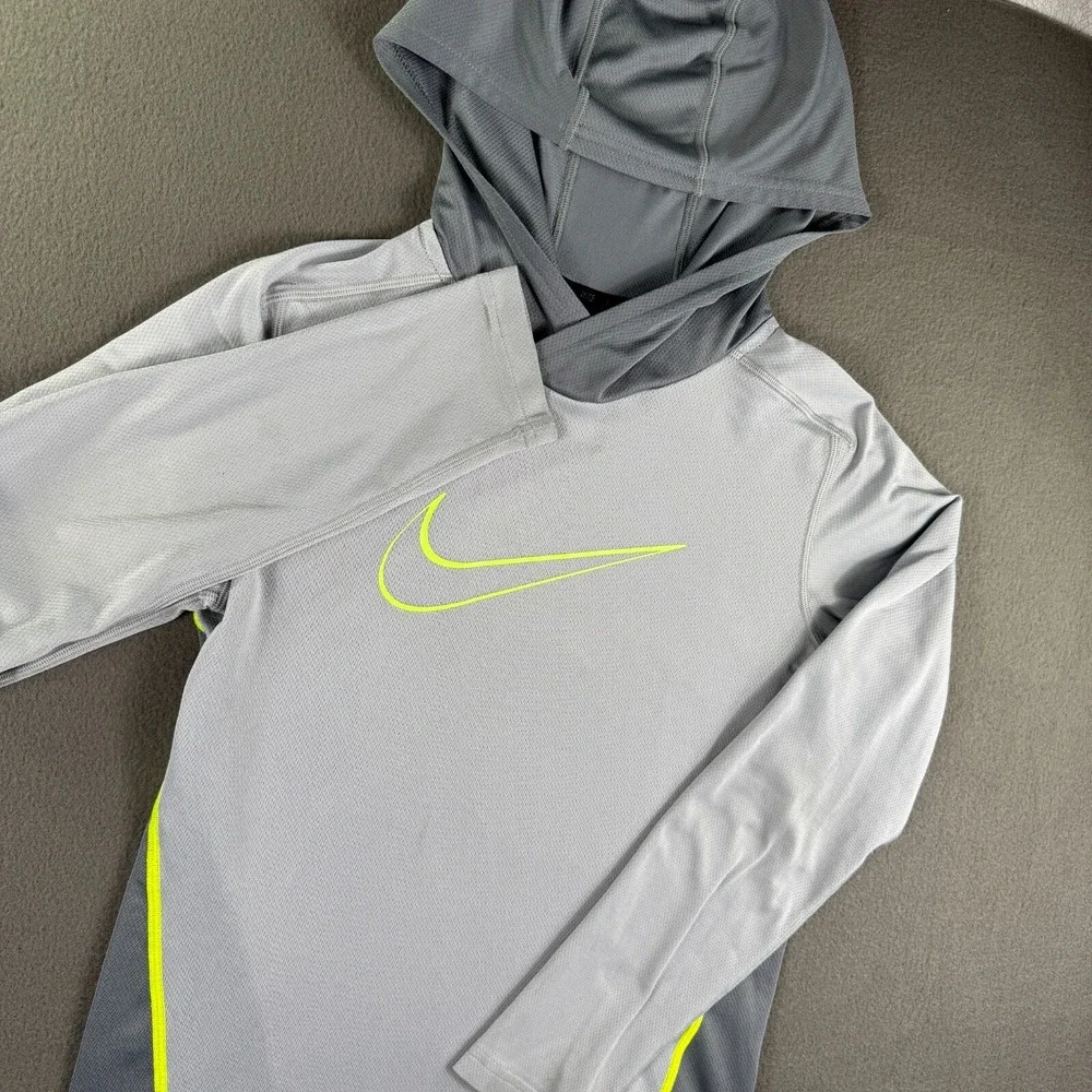 Nike Hoodie Women XL Dri Fit Swoosh Running Gym Gray Outdoors Spring Wicking EUC